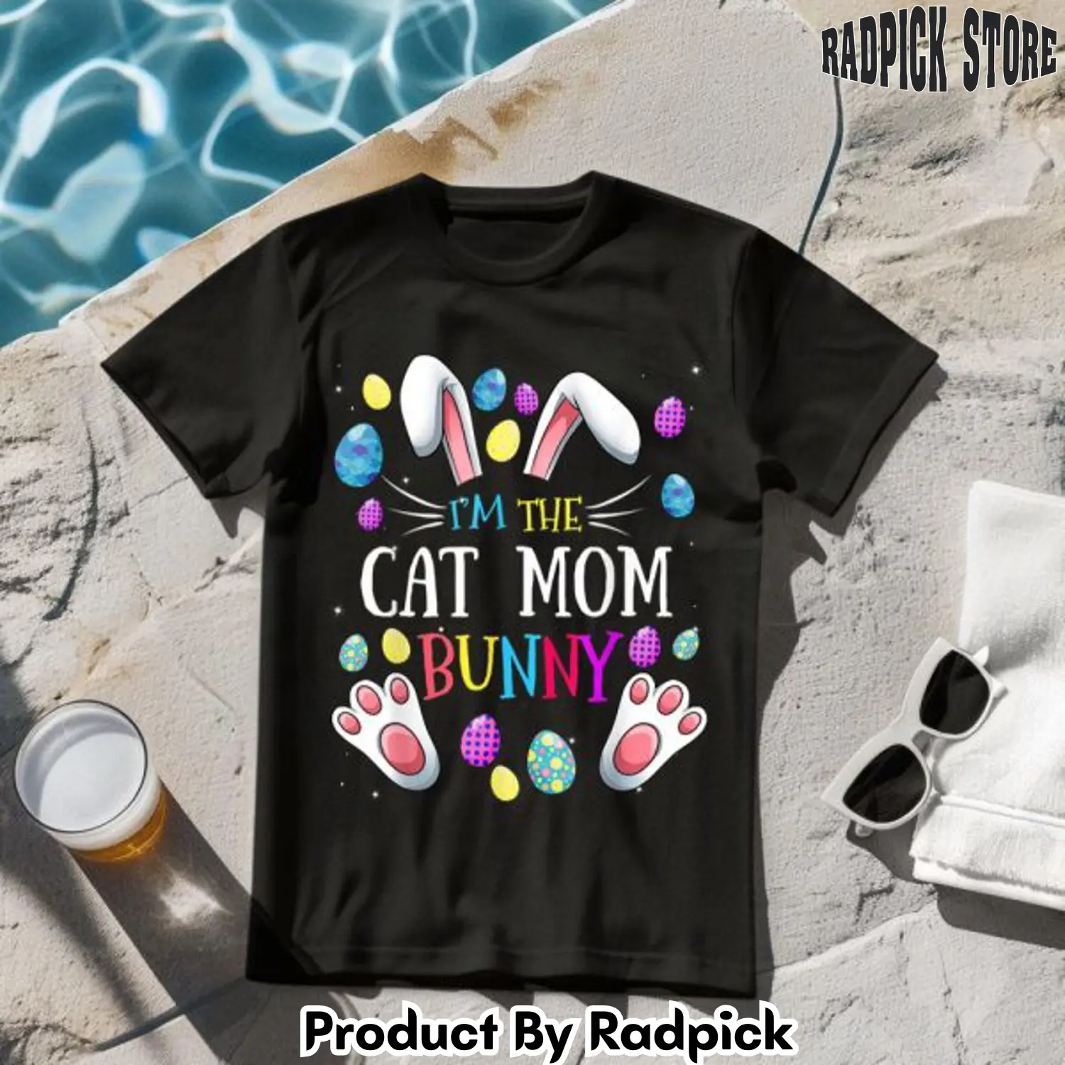 Im the cat mom bunny matching family easter party tshirt rp2626778
